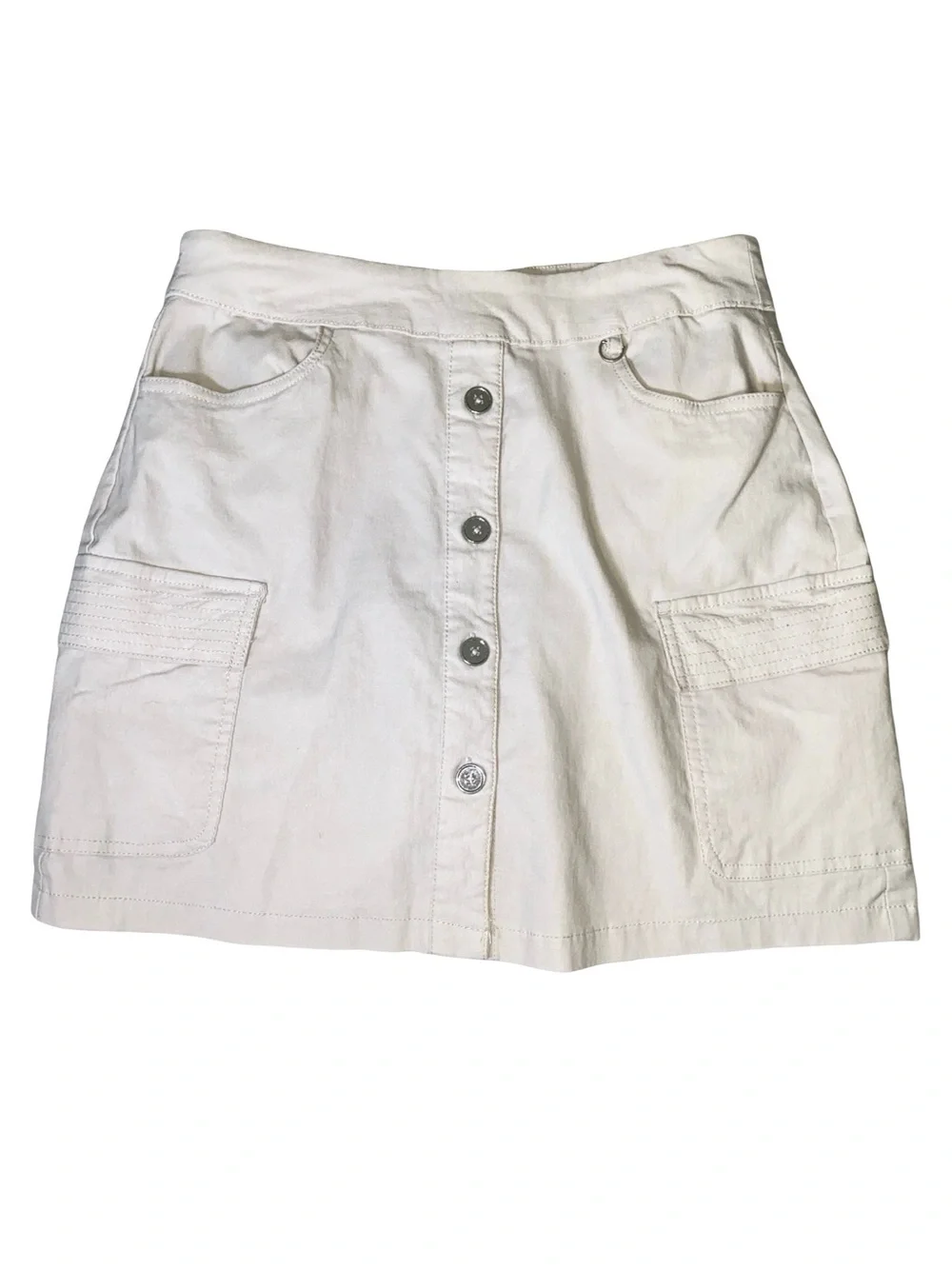Le Grenier cream/ oatmeal Utility Cargo Mini Skirt - Size US 6 Canadian 7